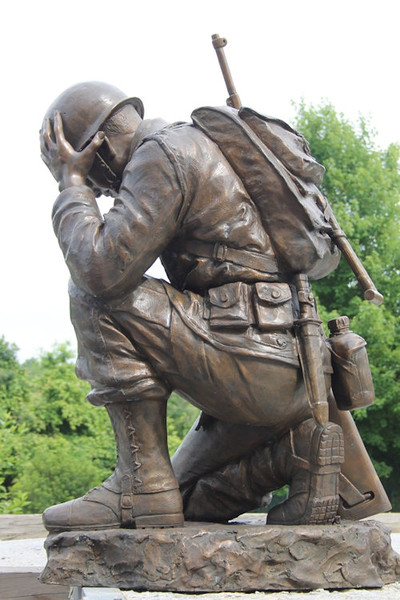 Soldier War Memorial Sculpture Veterans Bronze Statue Gun Helmet Legacy